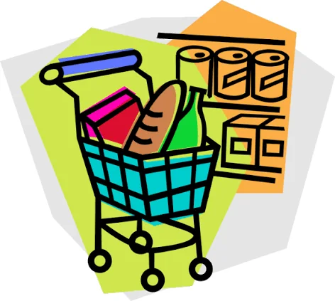 Groceries representing the McLoud Food Pantry